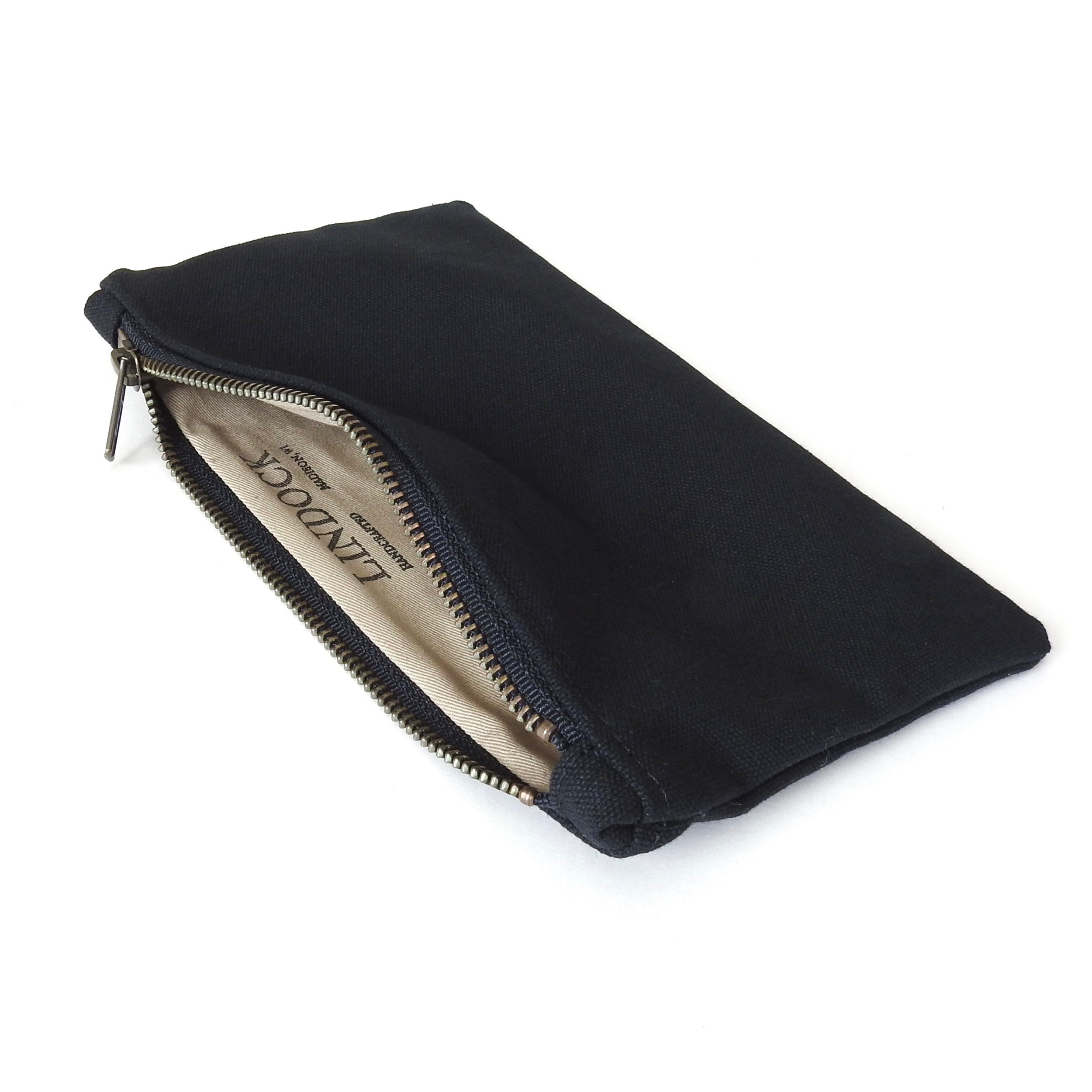 Canvas Zipper Pouch Bags Black