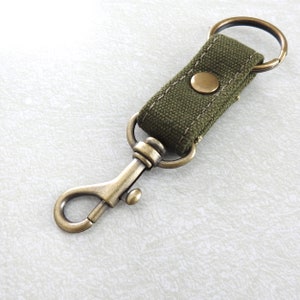 Recycled Canvas Key Fob, Dark Olive Drab Military Canvas image 4