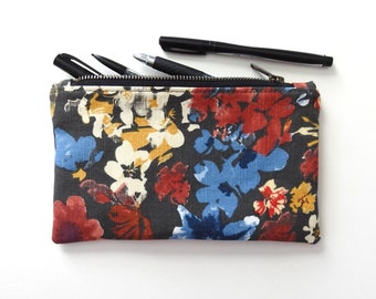 Floral Pencil Case, Medium Zipper Pouch