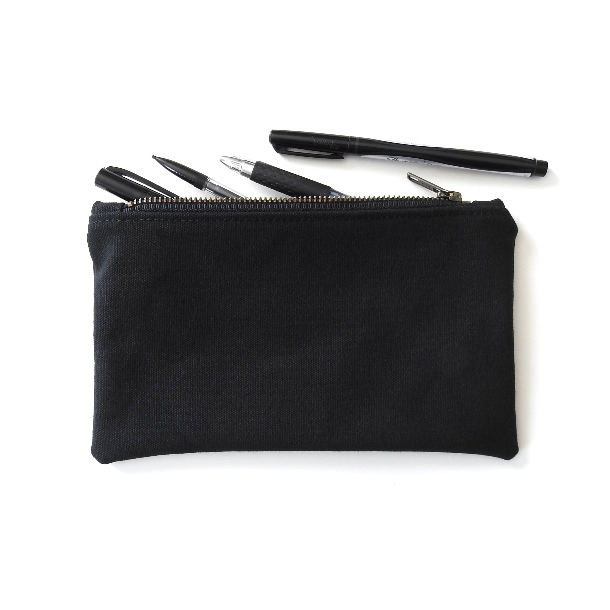 Pen + Gear Cloth Zipper Pencil Pouch, Pencil Case, Black, 8.75 x 4.25