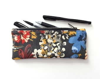 Floral Pencil Case, Zipper Pouch