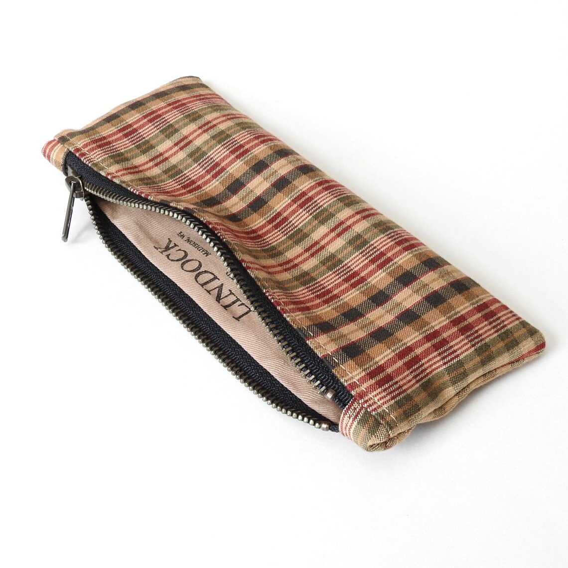 Plaid Pencil Case Zipper Pouch Etsy