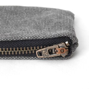 Gray Distressed Canvas Wallet, Coin Purse, Mini Zipper Pouch. Handmade By Lindock image 5