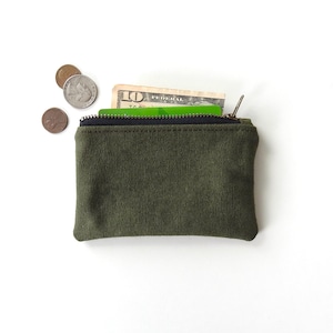 Cartera, monedero y minibolso de lona militar reciclada con cremallera