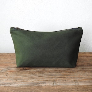 Green Canvas Toiletry Bag, Large Cosmetic Bag