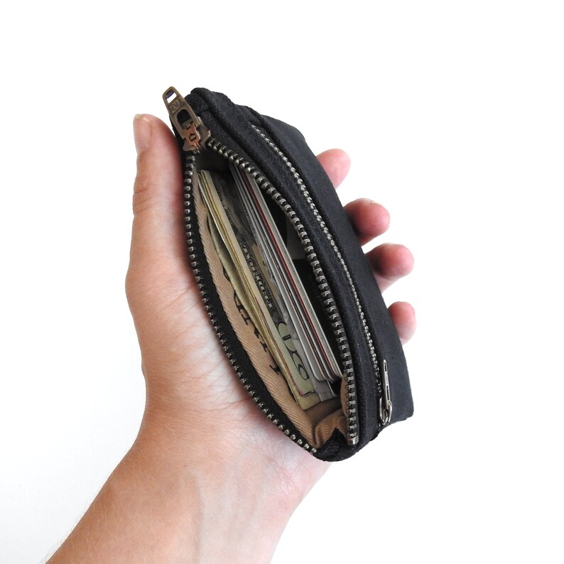 Handmade by Lindock Recycled Military Canvas Double Zip Wallet Pouch Coin Purse