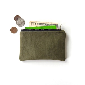 Cartera, monedero y minibolso de lona militar reciclada con cremallera