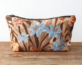 Floral Cosmetic Bag, Toiletry Pouch, Vintage Fabric