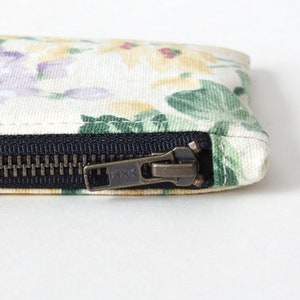Canvas Floral Pencil Case, Zipper Pouch, Vintage Fabric image 5