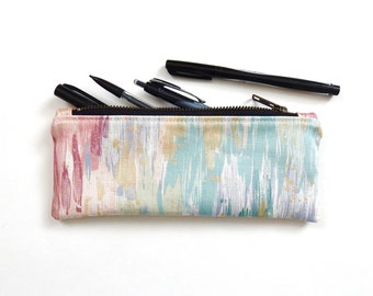 Pastel Pencil Case, Zipper Pouch, Vintage Fabric