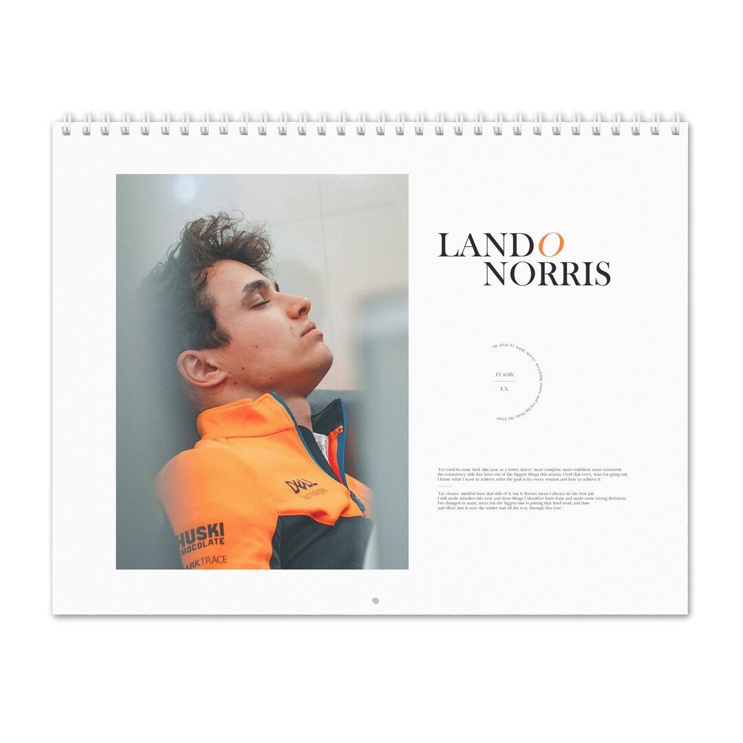 Lando Norris Vol.1 2023 Wall Calendar Etsy India