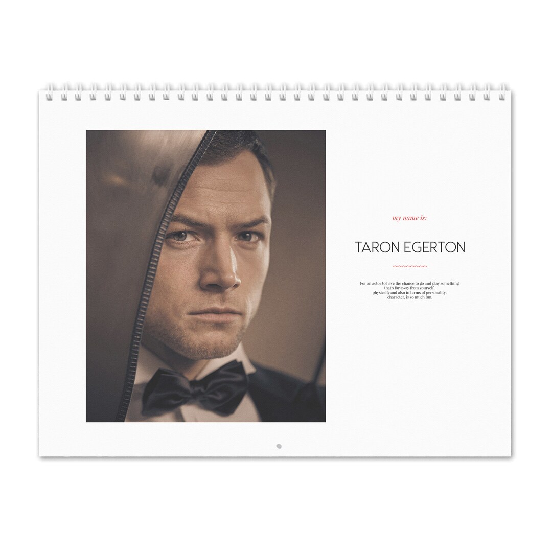 Taron Egerton Vol.1 2024 Wall Calendar Etsy