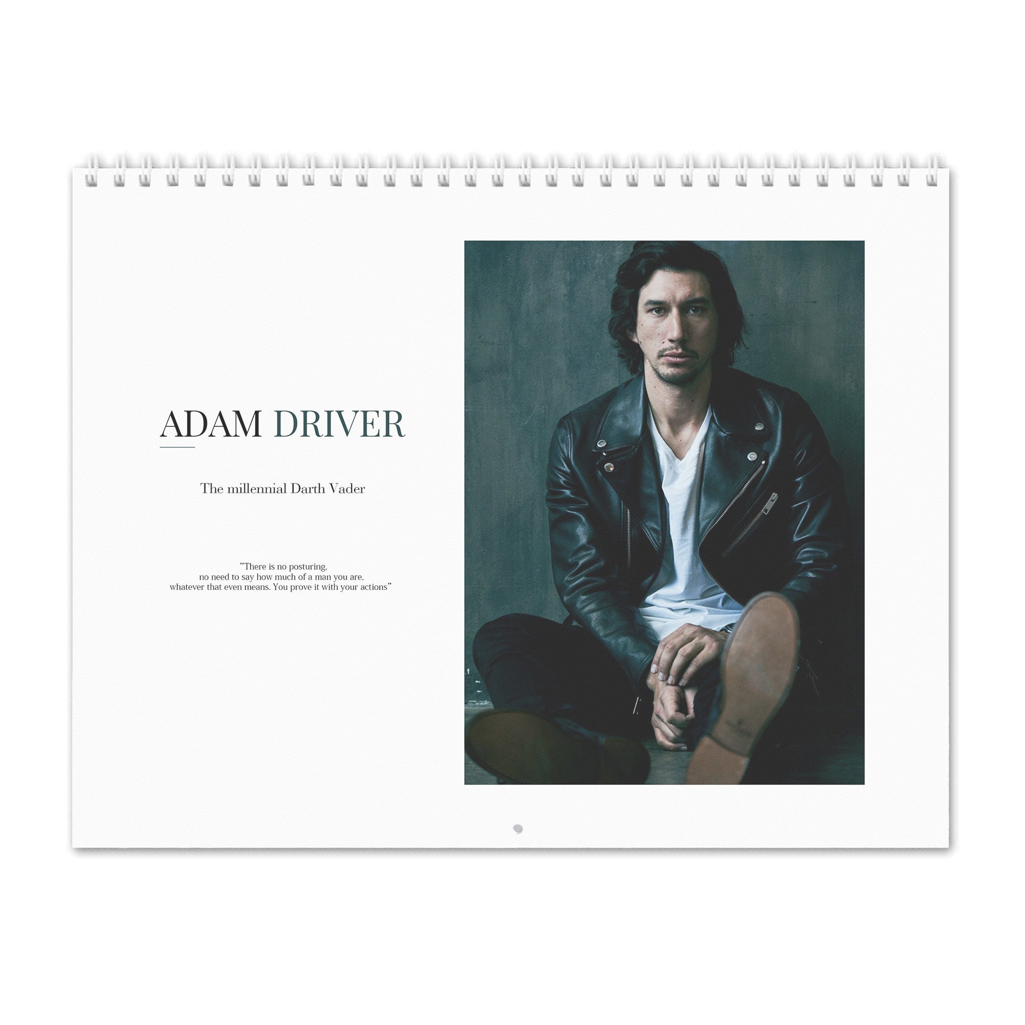 Adam Driver Vol 1 2022 Wall Calendar Etsy
