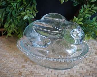 Indiana Glass Clear Glass Bunny Candy Dish