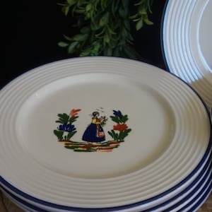 Assiette Varages Fan Bleue – Fabriquée En France