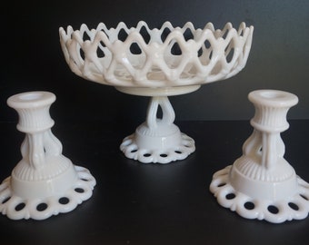 Westmorland 3 Piece Milk Glass Set