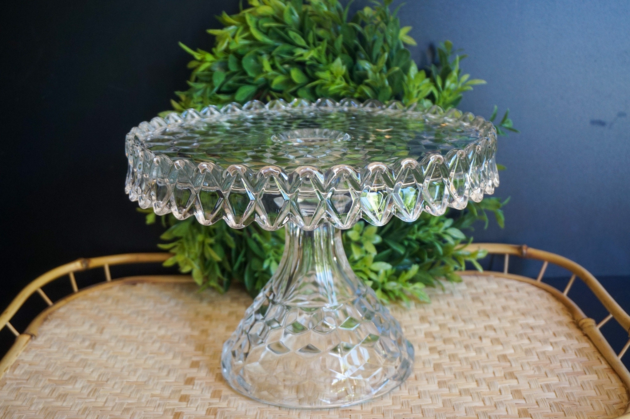 Vintage Fostoria American Cake Stand-glass Cake Stand-gift for