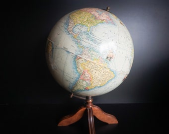 Rand McNally Terrestrial Index Art Twelve Inch World Globe