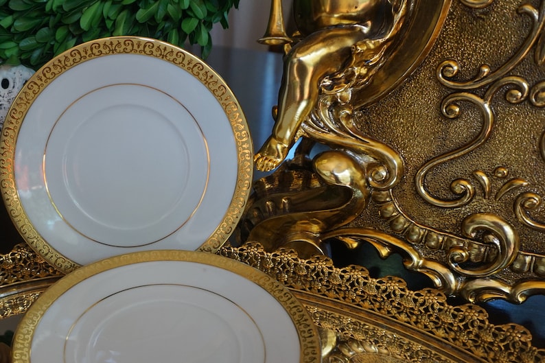 Stunning 4 Gold Buffet Royal Gallery Bread and Butter Plates Etsy