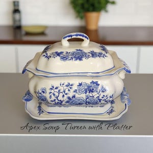 vintage apex soup tureen with serving platter