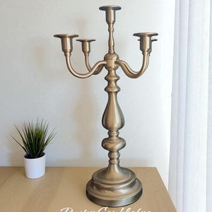 pewter candelabra centerpiece / four arm candelabra