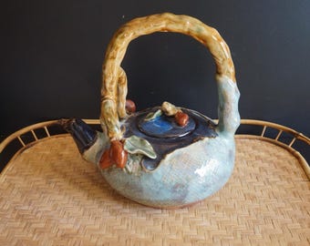 Majolica decorative teapot