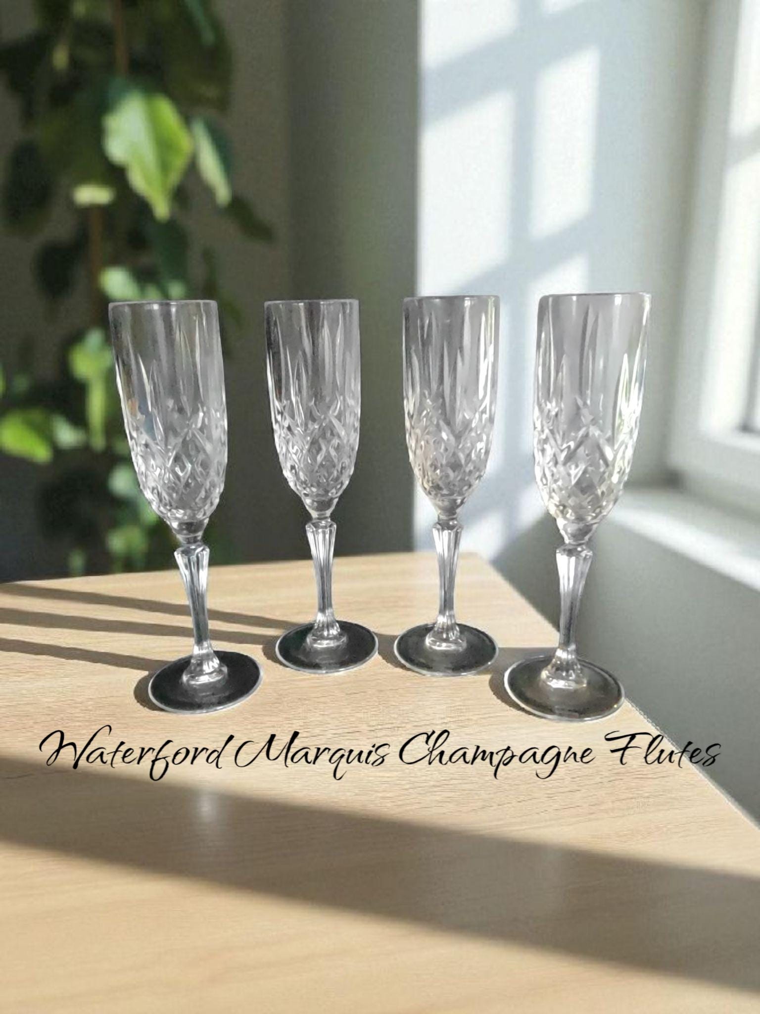 Waterford Marquis Crystal Champagne Flutes Set of Four - Etsy display picture 1