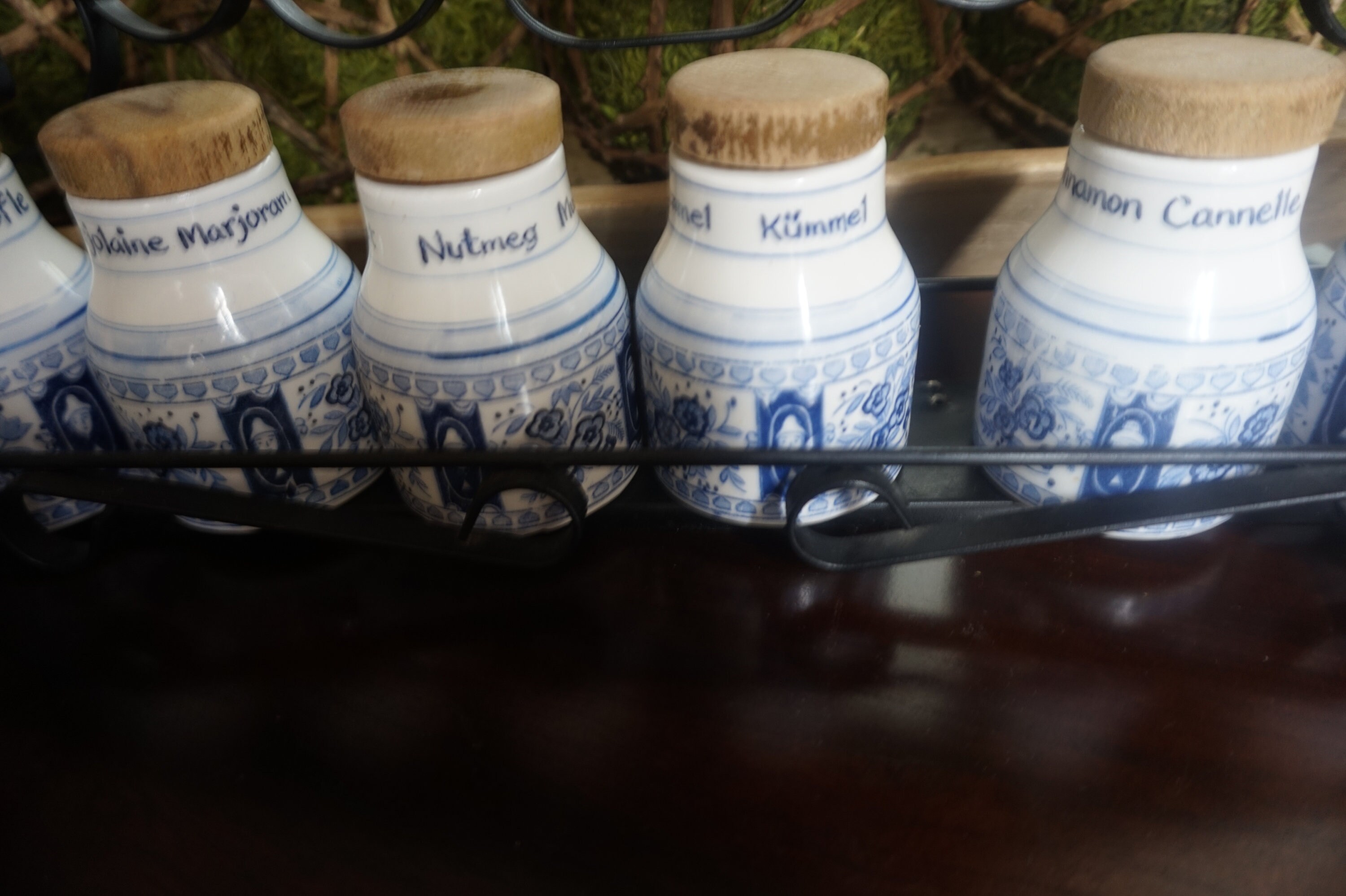 Vintage Set of Six German Spice Bottles with Metal Hanging Etsy