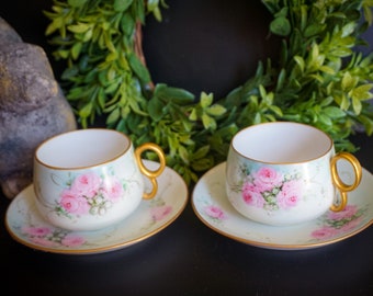 Set of Noritake Nippon Pink Rose Teacup Sets