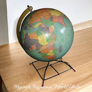 vintage mcm mid century repogle 12 inch reference world globe