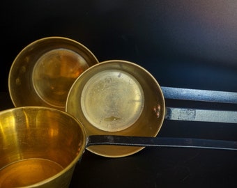 Three Decorative Brass Ladles