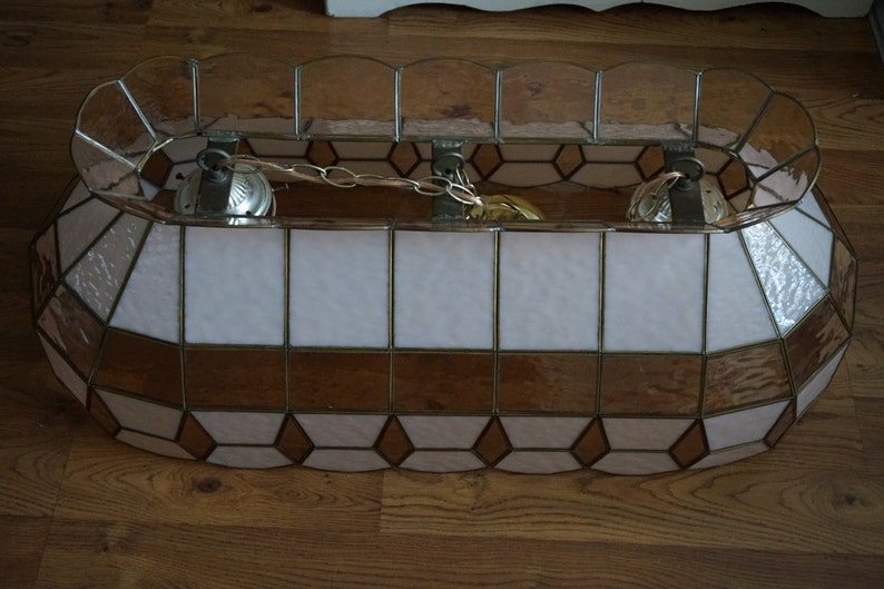 Vintage Pool/Billard Table Stained Glass Light Fixture Etsy