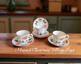 Mason’s Christmas village ボウル　4枚セット This item is unavailable - Etsy
