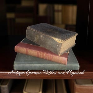 antique 2 german bible and  1 hymnal books