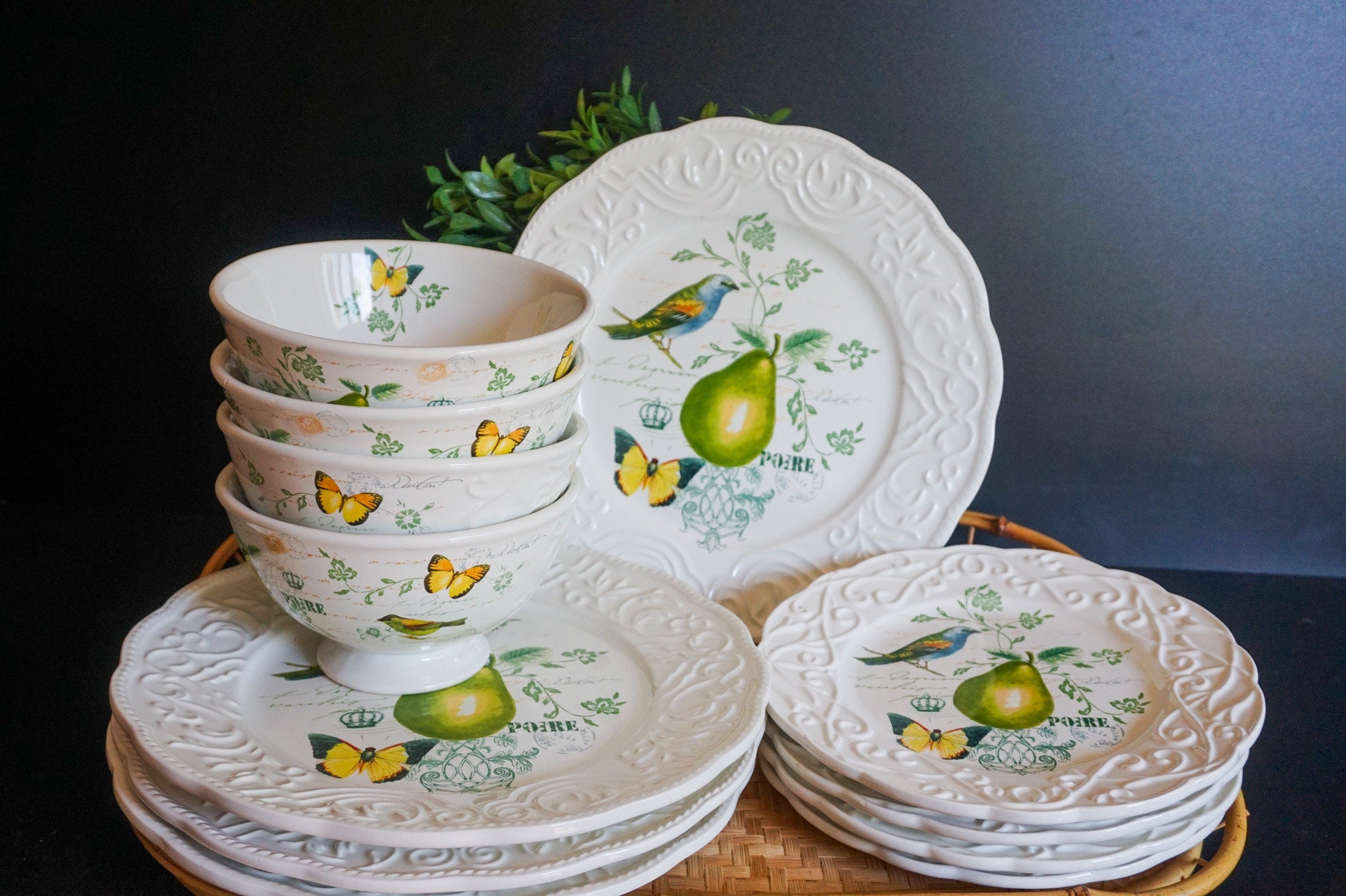 Mikasa カントリーストア プレート29枚セット ヴィンテージ 1970s Vintage Americana Arts & Crafts Mikasa Petunia Garden Club