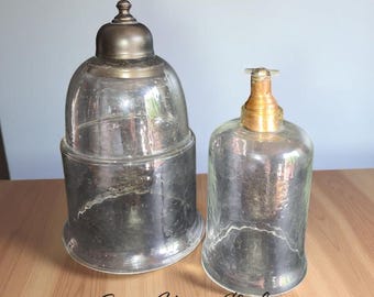 vintage unique set of glass bell cloches