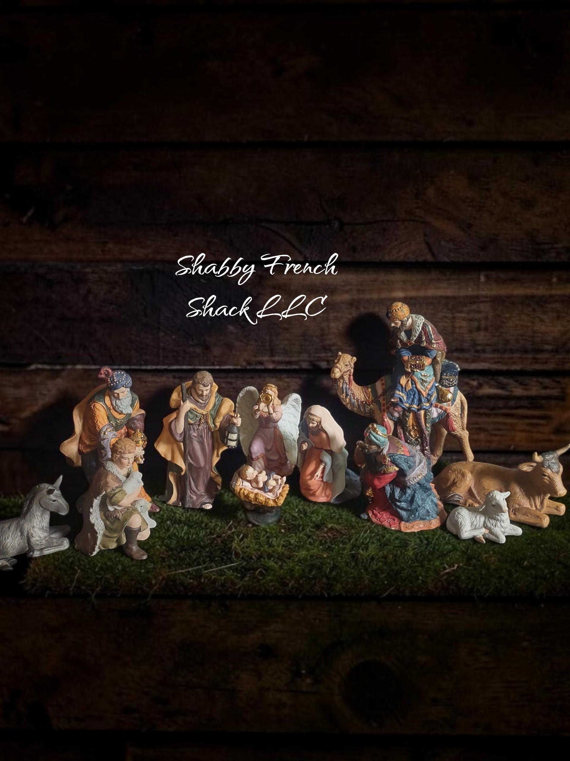 13 Piece Porcelain Nativity - Etsy