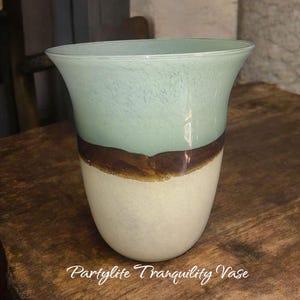 Vintage Partylite Mouthblown Glass Vase: Tranquility Pattern