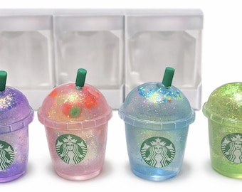 Maltose Cute Glitter Replica/Dupe Drink Starbucks Squishy Stress Relief Fidget Toy with Gift Box