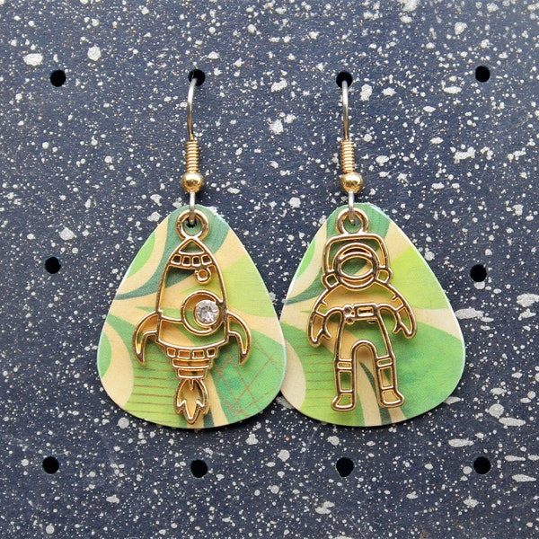 Recycled Starbucks Gift Card Earrings for the Coffee Loving Space Traveler!