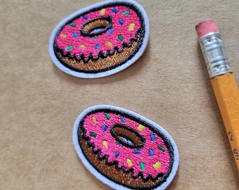 Apliques termocolantes de donuts rosa - 2 unidades
