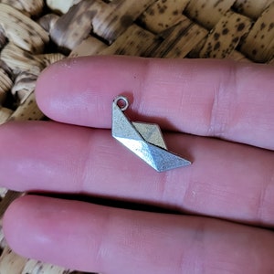 Paper boat charm - double-sided - 2pc