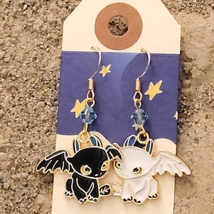How to Train Your Dragon earrings - with Swarovski crystal