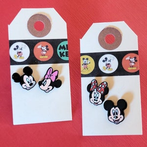 Classic Mickey and Minnie stud earrings