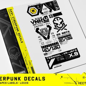 Digital Mega Bundle 2 - 343 Cyberpunk Decals Vector Files - COMMERCIAL LICENSE
