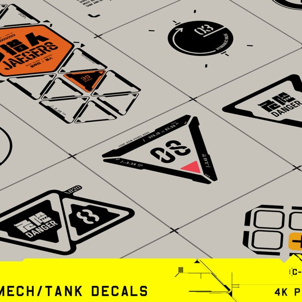 Décalcomanies vectorielles utilitaires Mech/Tank Commercial étendu