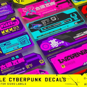 Digital - Neon Cyberpunk Vector Decals Vol 5