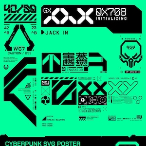 SVG Cyberpunk Poster - Digital Download Print Modern Poster Wall Art