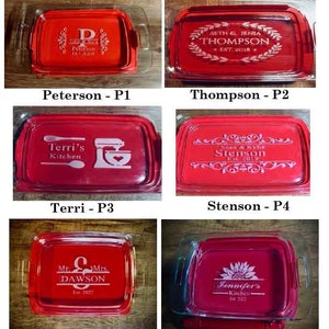 Custom Personalized Casserole Dish Pyrex Baking Dish Engraved Name Christmas Present Mother's Day Wedding Gift P2 zdjęcie 7