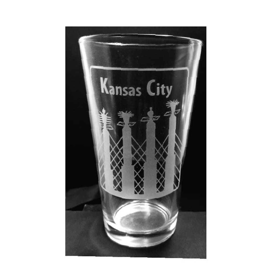 Kansas City Chiefs Kansas City Etched Beer Glass Kansas Etsy UK